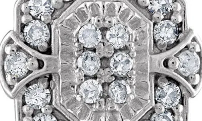 Fzn 10k Gold Diamond Stud Earrings In Silver