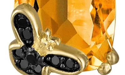 Fzn Citrine & Cubic Zirconia Bee Lever-back Earrings In Yellow