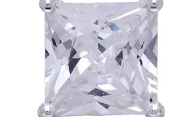 Fzn Set Of 5 Solitaire Princess Cubic Zirconia Stud Earrings In White