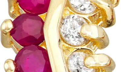 Fzn 10k Gold Pavé Diamond Swirl Drop Earrings In Yellow