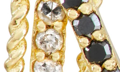 Fzn 10k Gold Diamond Multi Hoop Earrings In Gold