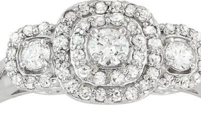 Fzn 10k White Gold Diamond Ring In White