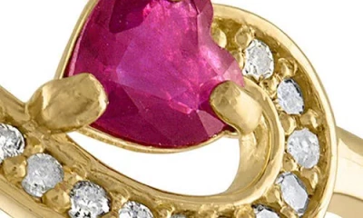 Fzn 10k Gold Ruby & Diamond Infinity Ring In Gold