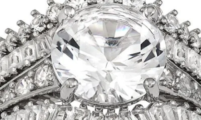 Fzn Set Of 5 Sterling Silver Cubic Zirconia Rings In Silver