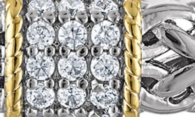 Fzn Two-tone Cubic Zirconia Bangle Bracelet In Silver