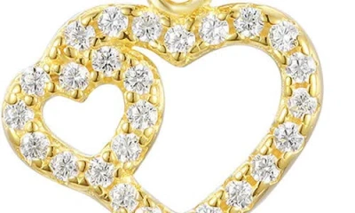 Fzn Kids' Cubic Zirconia Pavé Heart Huggie Hoop Earrings In Gold