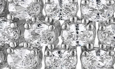 Fzn Oval Cubic Zirconia Stacked Tennis Bracelet In Silver