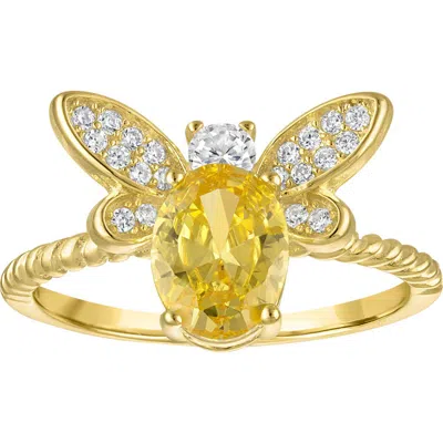 Fzn Cubic Zirconia Butterfly Ring In Gold