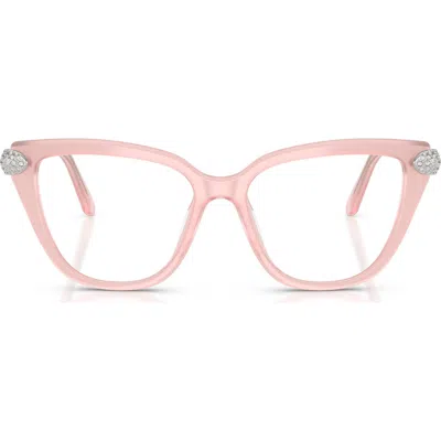 Swarovski 52mm Cat Eye Optical Glasses In Pink