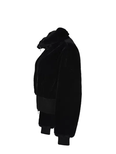 Pinko Bomber En Fourrure Synthétique In Black