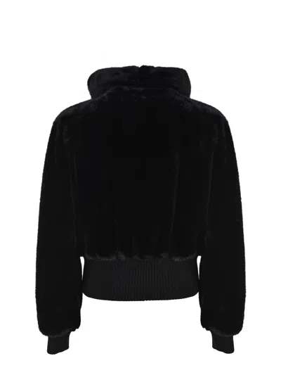 Pinko Bomber En Fourrure Synthétique In Black