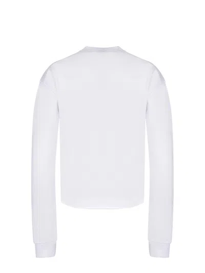 Dsquared2 Supernegative Dyed Just Right Cropped Raw Hem Crewneck In White