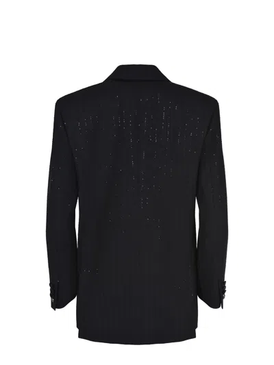 Max Mara Appia Virgin Wool Blazer With Sequins In Black