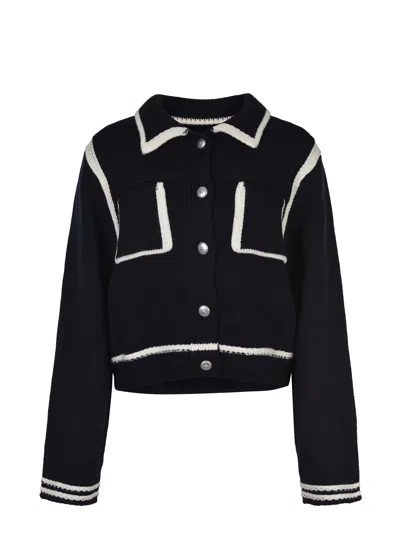 Pinko Sulcis Wool Cardigan In Black