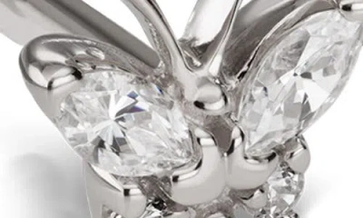 Maria Tash Diamond Butterfly Threaded Stud Earring In Metallic