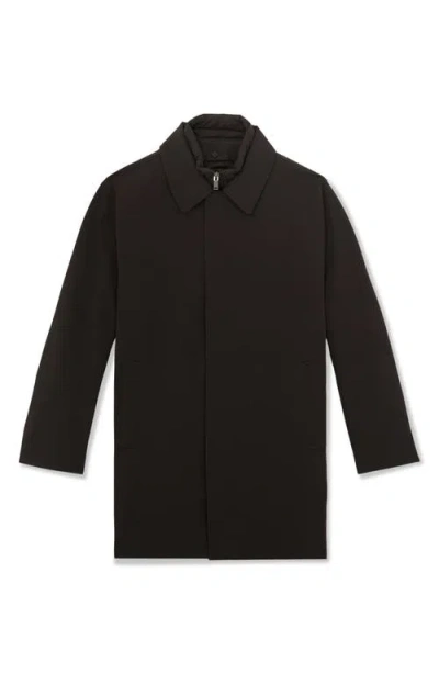 Reiss Logan Water Resistant Overcoat With Removable Funnel Neck Insert In Black