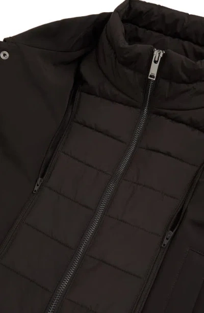 Reiss Logan Water Resistant Overcoat With Removable Funnel Neck Insert In Black