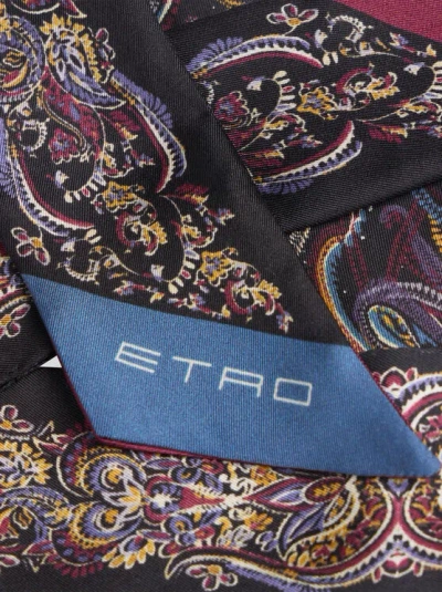 Etro Paisley Foliage Silk Scarf In Multi