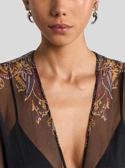 Etro Paisley Crystal Earrings In Silver