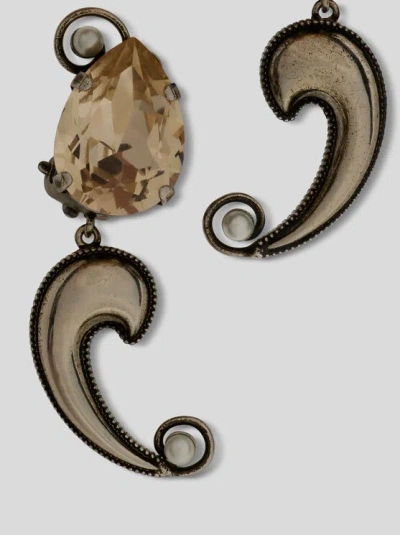 Etro Paisley Crystal Earrings In Silver