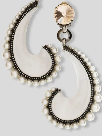 Etro Paisley Pearl Earrings In Silver