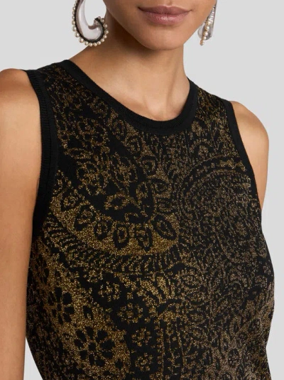 Etro Sleeveless Paisley Motif Maxi Dress In Green