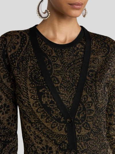 Etro Metallic Paisley Longline Cardigan In Multi