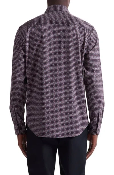 Bugatchi Jimmy Ooohcotton® Check Button-up Shirt In Brown