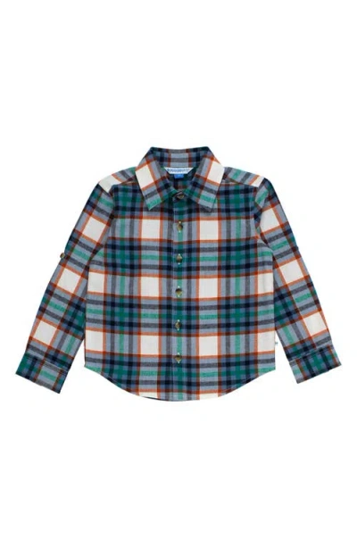 Ruggedbutts Peyton Plaid Cotton Button-up Shirt In Blue