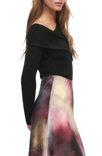 Favorite Daughter Charmed One-shoulder Merino Wool Top In Black