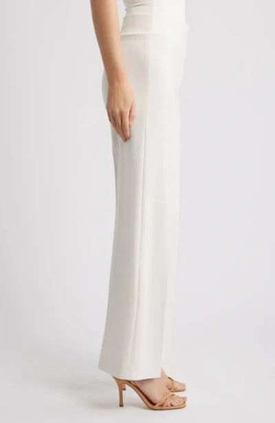 Anne Klein High Waist Wide Leg Pull-on Pants In White