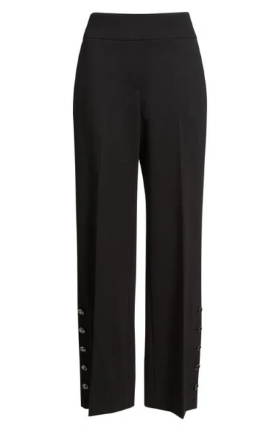 Anne Klein Rivet Accent High Waist Wide Leg Pull-on Pants In Black