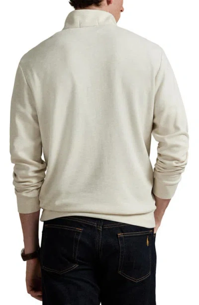 Polo Ralph Lauren Textured Double Knit Quarter Zip Pullover In Neutral