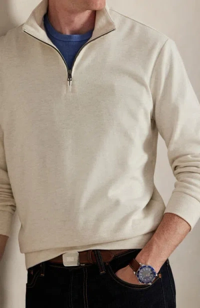 Polo Ralph Lauren Textured Double Knit Quarter Zip Pullover In Neutral