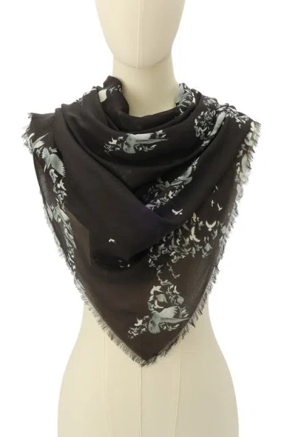Allsaints Flight Back Large Square Scarf In Black