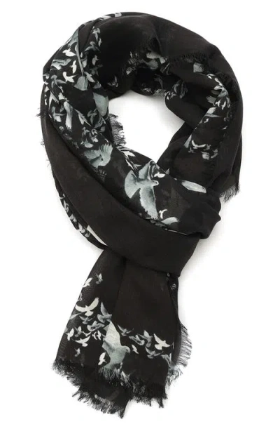Allsaints Flight Back Large Square Scarf In Black