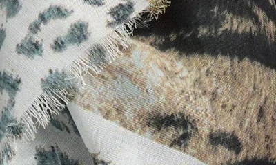 Allsaints Abstract Animal Print Scarf In Brown