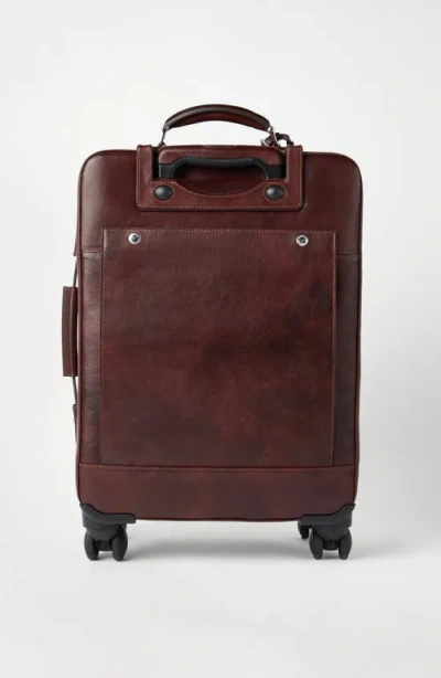 Brunello Cucinelli Burnished Calfskin Suitcase In Burgundy