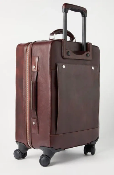 Brunello Cucinelli Burnished Calfskin Suitcase In Burgundy