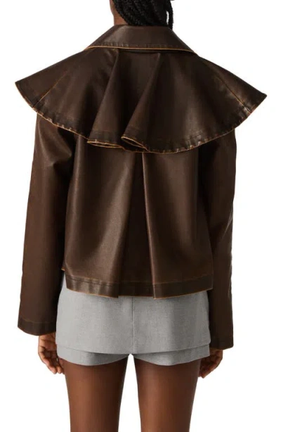 Steve Madden Vavara Faux Leather Jacket In Brown