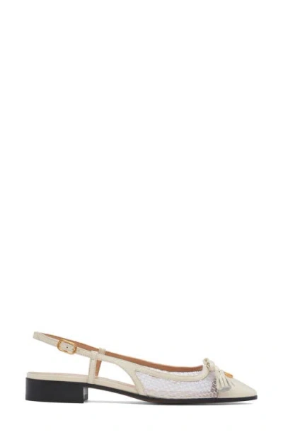 Valentino Garavani Valet Du Roi Slingback Ballet Flat In White