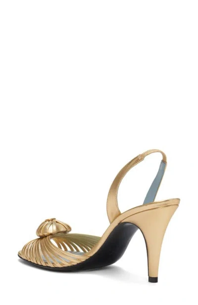 Valentino Garavani Valentino Royal Heart 65 Leather Slingback Sandal In Gold