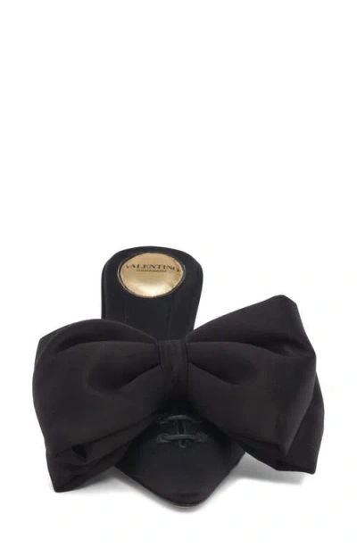 Valentino Garavani Yolande Bow Pointed Toe Mule Pump In Black