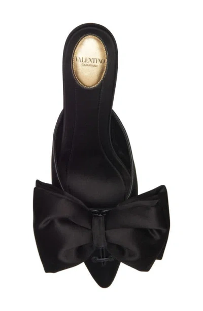 Valentino Garavani Yolande Bow Pointed Toe Mule Pump In Black