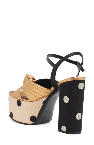 Valentino Platform Sandals With Chunky Heels In Gold