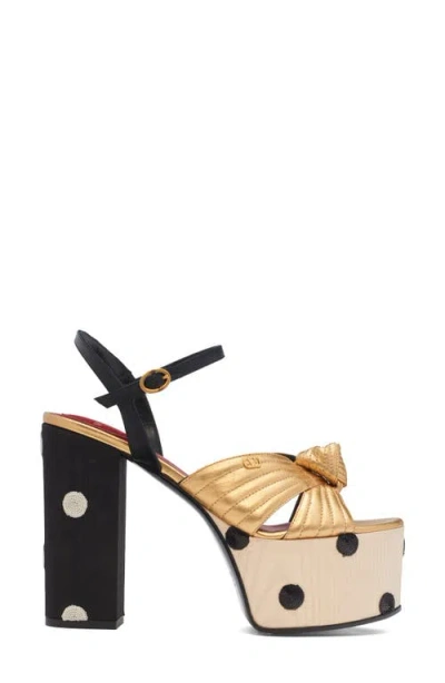 Valentino Platform Sandals With Chunky Heels In Gold