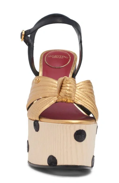 Valentino Platform Sandals With Chunky Heels In Gold