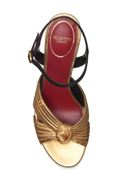 Valentino Platform Sandals With Chunky Heels In Gold