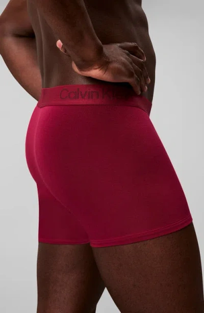 Calvin Klein 3-pack Stretch Modal Trunks In Brown