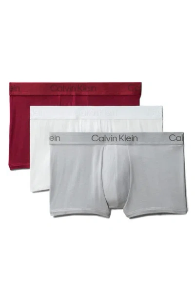 Calvin Klein 3-pack Stretch Modal Trunks In Brown